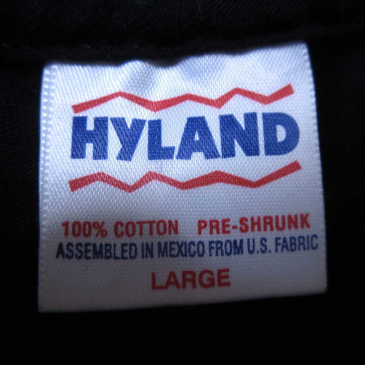 HYLAND メンズL 黒 ブラック 半袖Tシャツ 2PAC TUPAC トゥパック ラッパー バンT ラップT アメリカ 1997年 ビンテージ 古着 超希少 レア/C8 1