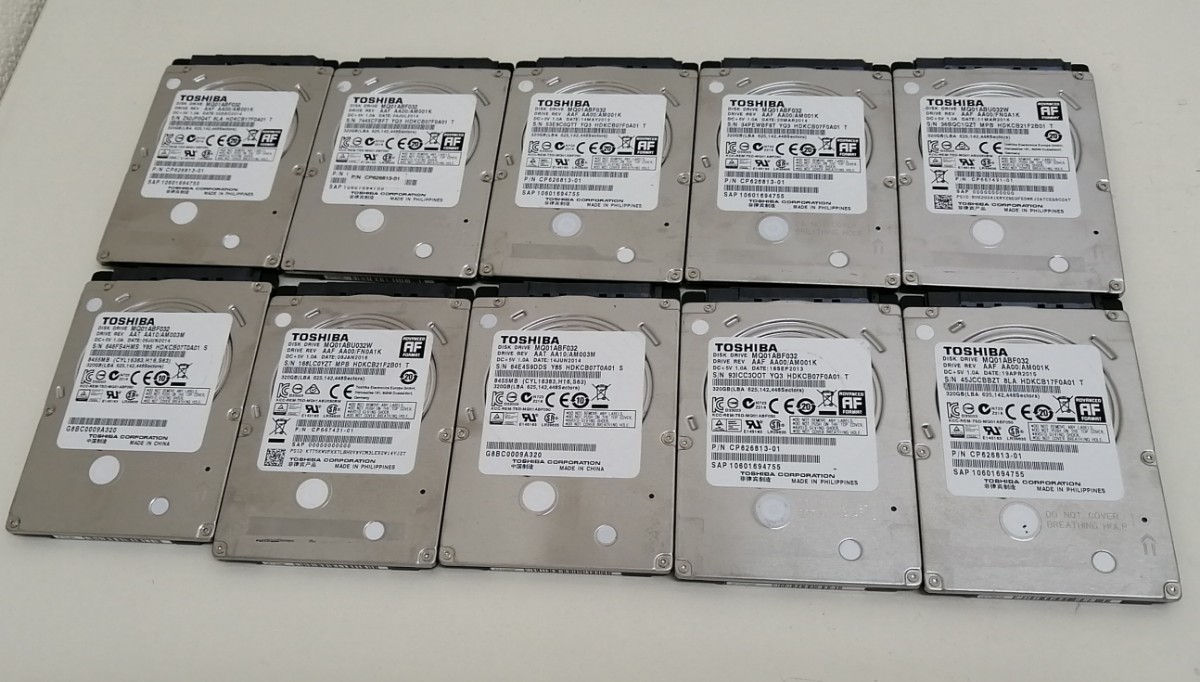 東芝　HDD 2.5インチ　320GB x10枚セット