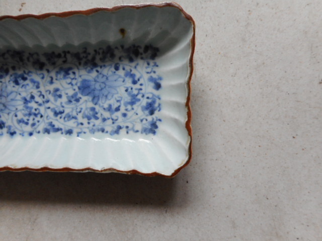 151 old Imari two -ply angle . luck . hand .. blue and white ceramics flower Tang . long plate persimmon right .. tea utensils .: deep river,. orchid, persimmon now right .. Karatsu Arita saucepan island Shino Bizen tea utensils 