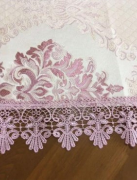 テーブルクロス　正方形 北欧風　高級感　ジャガード織　サイドテーブル　丸テーブル　マルチカバー センター ピンク　敷物　90×90　②_画像7
