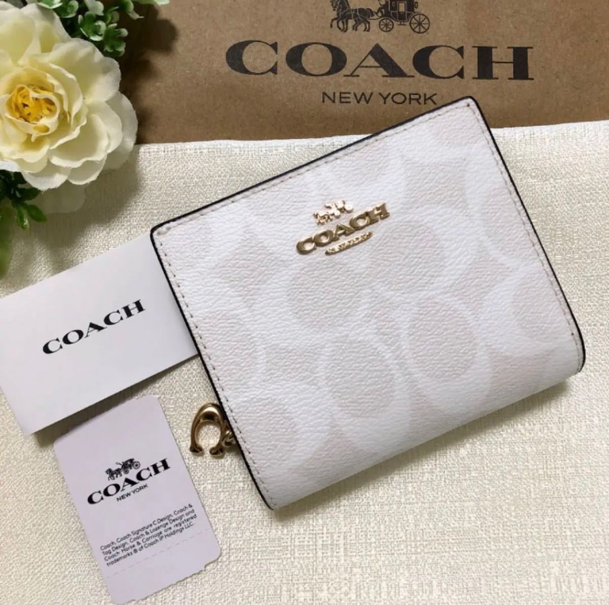 COACH コーチ C2862 ホワイト 折り財布 チョーク ホワイト 白色 - 折り財布