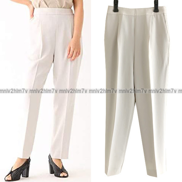 .20520 jpy [ Dress Terior ][...] stretch tuck cropped pants tapered pants light gray ecru 38 size DRESSTERIOR