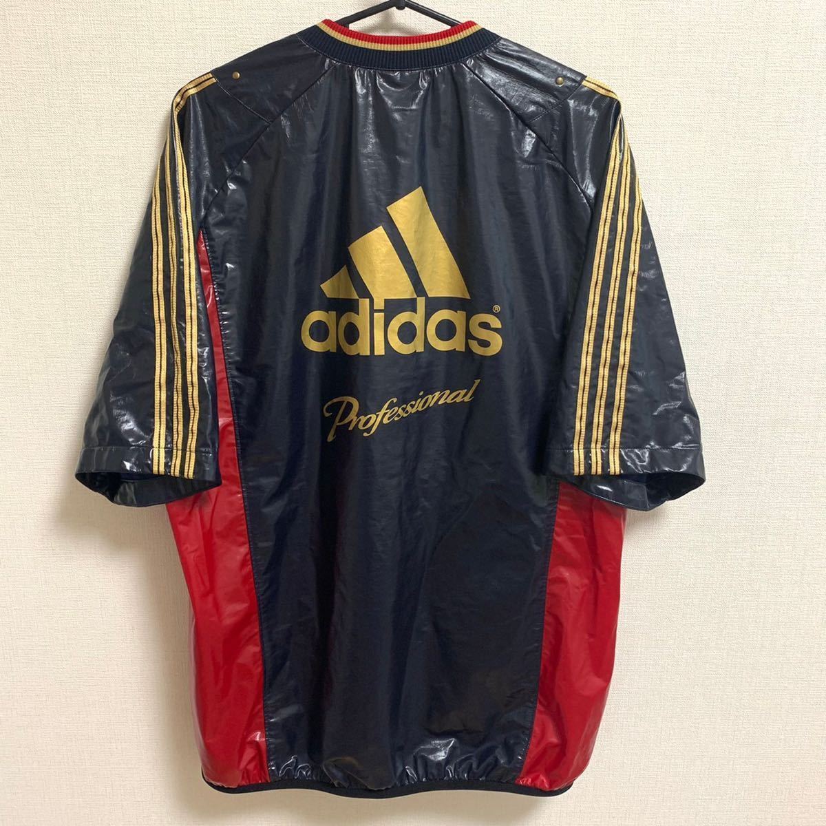 美品 XL相当】adidas professional 半袖 ウインドブレーカー 美品 XL相当】adidas professional 半袖 ウインドブレーカー
