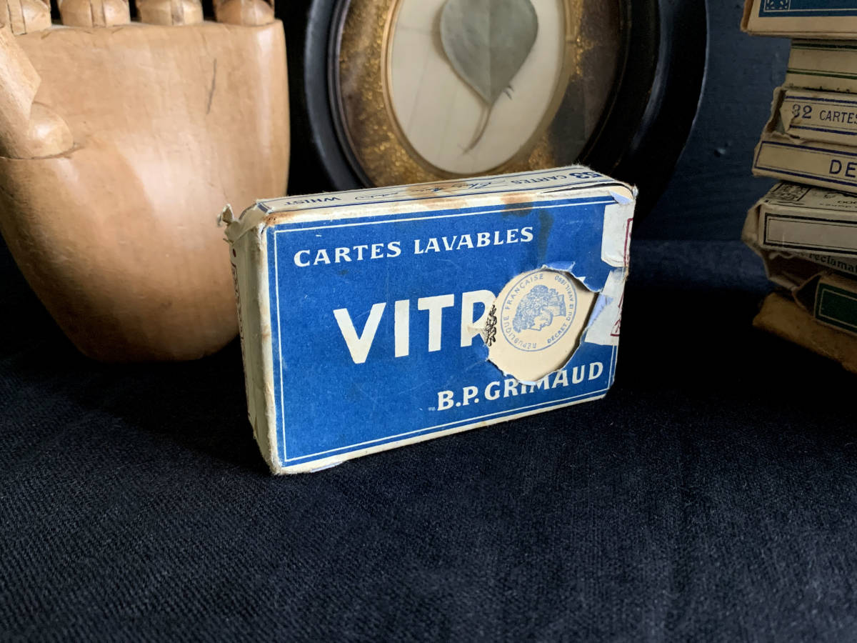 デッドストック 未開封 フランス 19世紀 B.P Grimaud トランプ デッキ カード 53枚 完品 ピケ 西洋カルタ タロット 絵札 美術 アンティーク