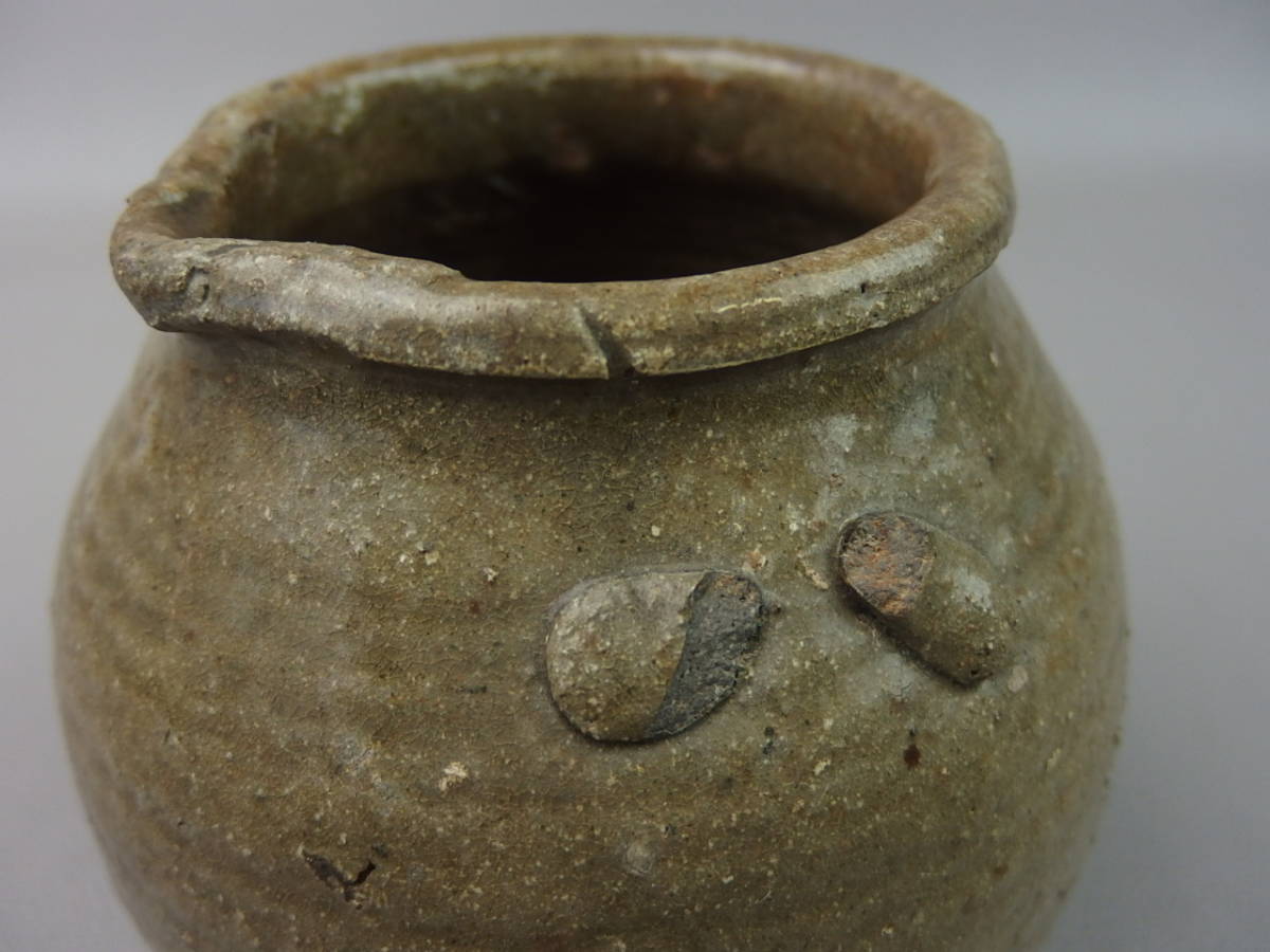 [ antique * tea utensils ]* old Echizen . old Echizen * iron . "hu" pot . tooth black "hu" pot .cm083wb.8.