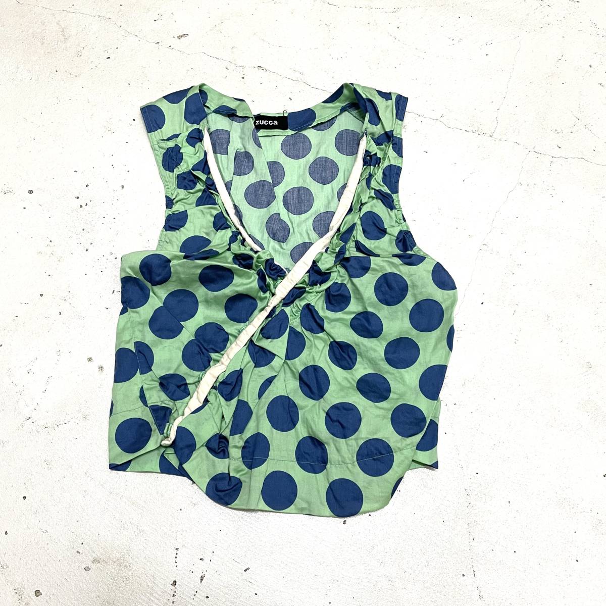  sample goods zucca polka dot no sleeve blouse dot pattern / Zucca rare tank top shirt Layered retro not for sale Vintage 