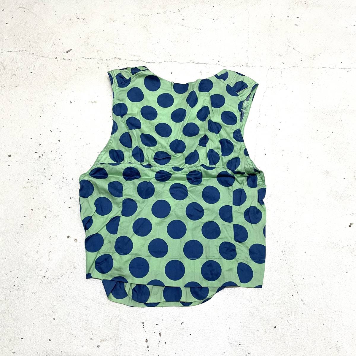  sample goods zucca polka dot no sleeve blouse dot pattern / Zucca rare tank top shirt Layered retro not for sale Vintage 