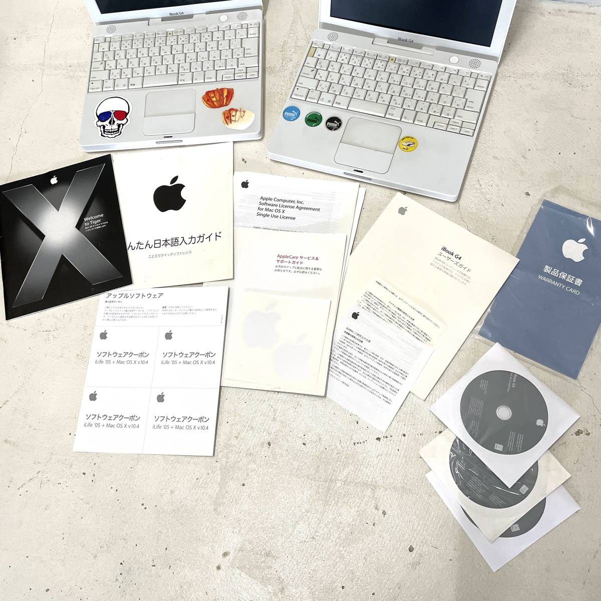  рабочий товар Apple iBook G4 ноутбук 2 шт. комплект /AC адаптер OS Ⅹ диск первый период . завершено Apple I книжка снят с производства б/у продажа комплектом MAC