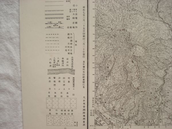 【古地図 昭和戦前】『追貝』五万分一地形図日光16号 昭和4年要部修正測図 昭和7年3月30日発行 大日本帝国陸地測量部【奈女沢温泉 栗生隧道_画像7