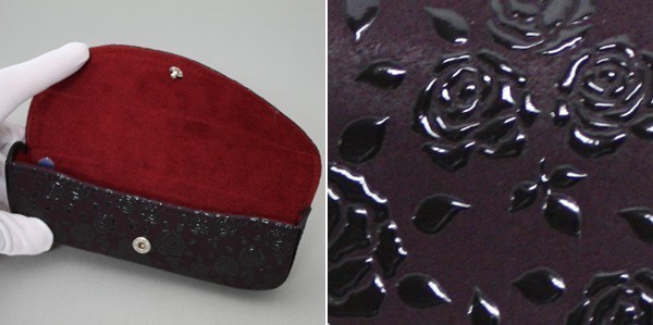  seal . glasses case seal . shop Uehara . 7 INDEN-YA No.4210 glasses case 163 rose purple ground black lacquer 