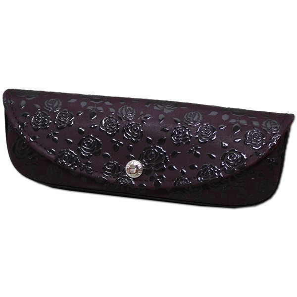  seal . glasses case seal . shop Uehara . 7 INDEN-YA No.4210 glasses case 163 rose purple ground black lacquer 