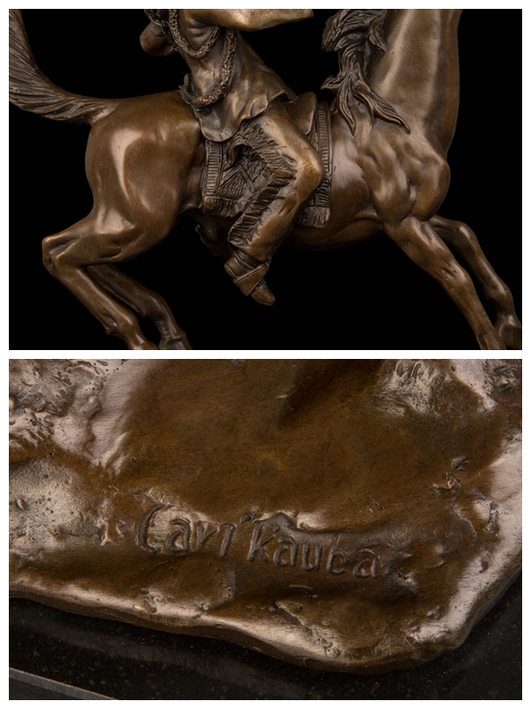 【永楽】大人気ブロンズ像　馬に乗る男子　インテリア　彫刻　銅像