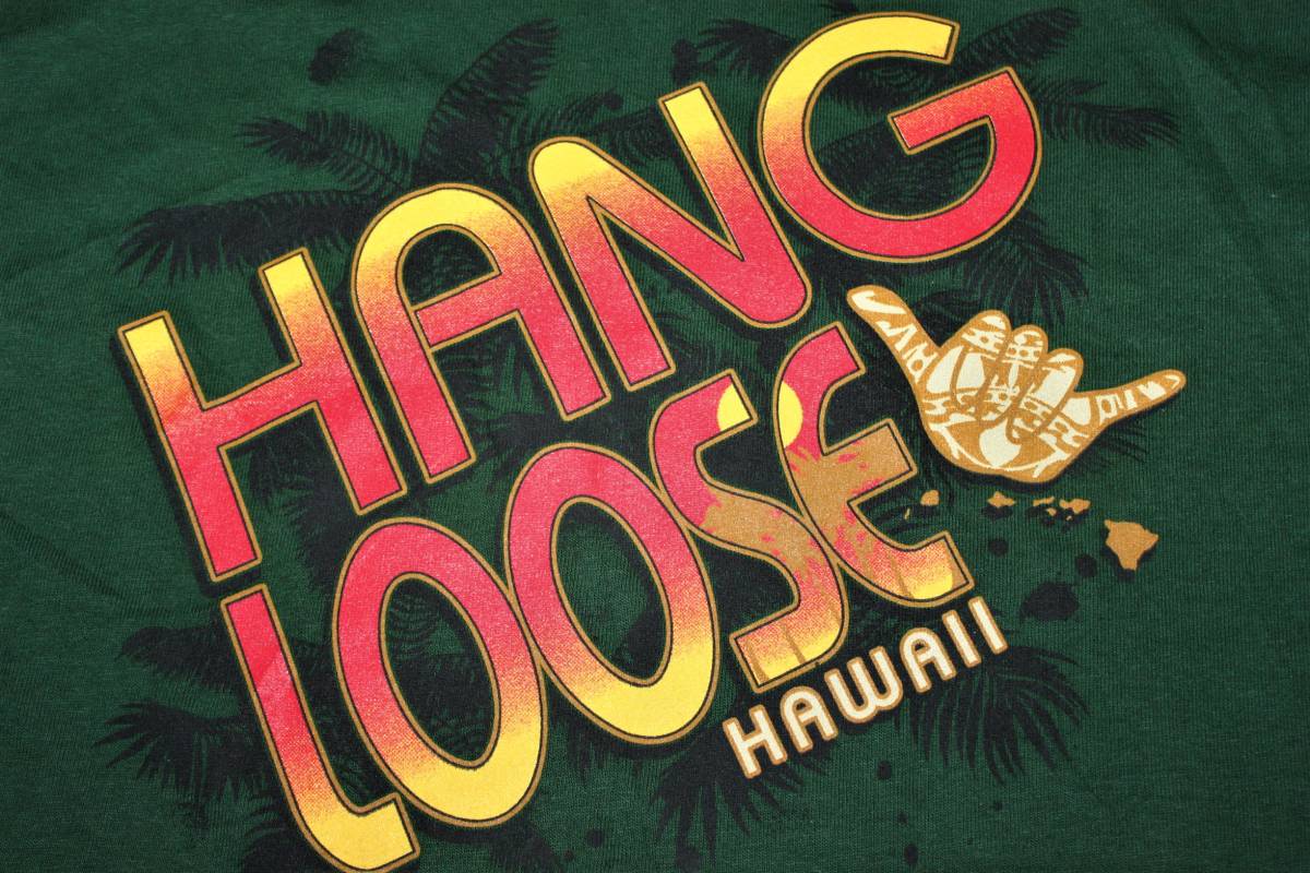 90s 未使用 デッドストック◆HANG LOOSE HAWAII ハングルーズ◆半袖 プリントTシャツ:M サーフィン