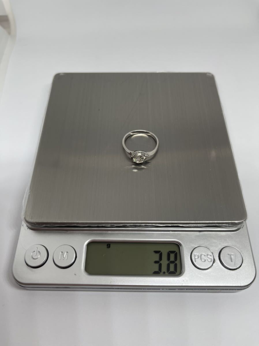 PT950 プラチナ指輪 ダイヤモンドリング　主石0.241ct 脇石0.032ct 重さ3.8g 11号_画像9