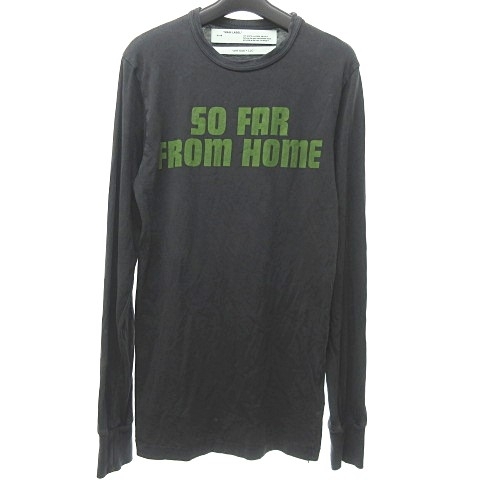 オフホワイト OFF WHITE Tシャツ ロンT カットソー 長袖 so far from home バックプリント 地球 アース チャコールグレー XS 0707 メンズ_画像1