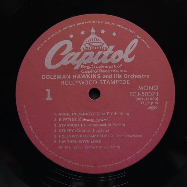 Coleman Hawkins And His Orchestra - Hollywood Stampede コールマン・ホーキンス - ハリウッド・スタンピード ECJ-50071 国内盤 LP_画像4