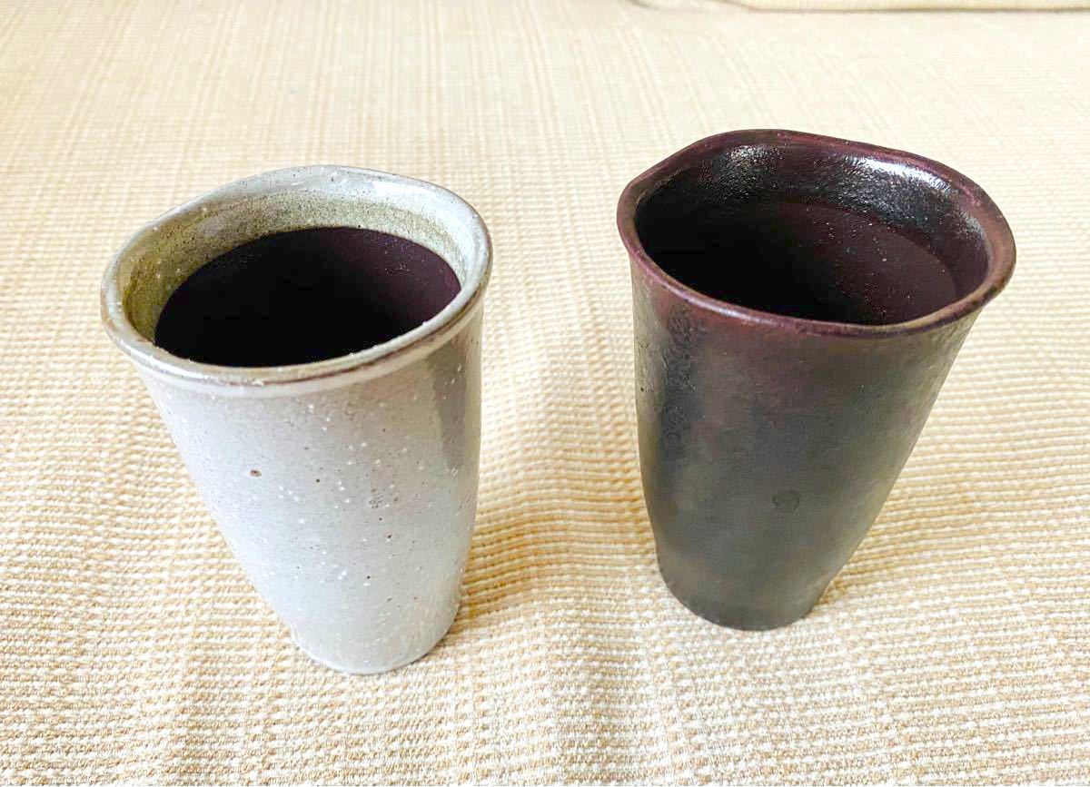 陶器ビヤグラス2個セット