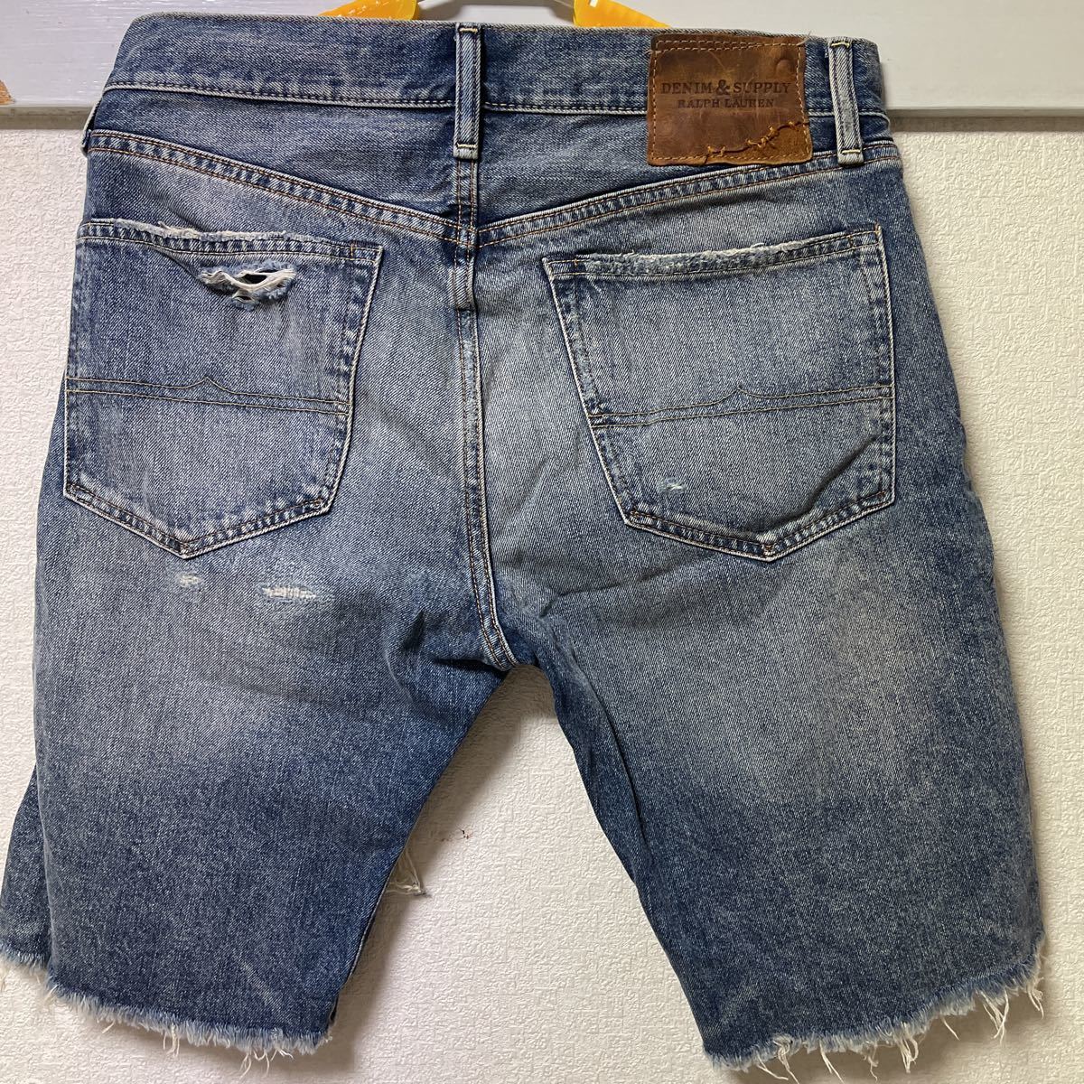 デニム＆サプライ Denim&Supply ラルフローレン RalphLauren RL ダメージ リペア デニム ハーフパンツ 32インチ　ショーツ 短パンショート_画像5