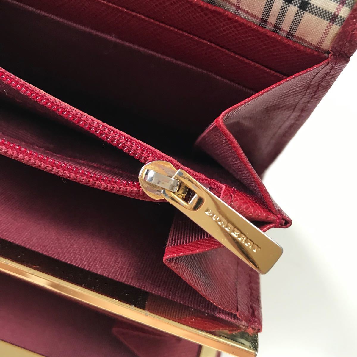 BURBERRY バーバリー 長財布 ノバチェック ボルドー｜PayPayフリマ