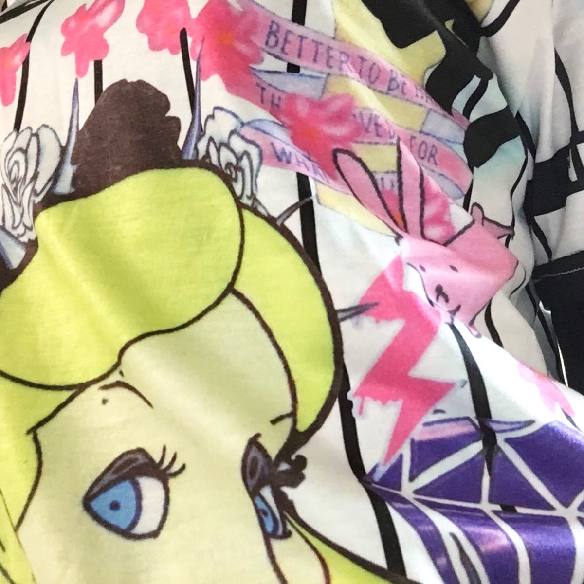 レディース Tシャツ 半袖 カットソー ストライプ 白 紫 アリス 小悪魔アリス Disney ディズニー 新品 未使用