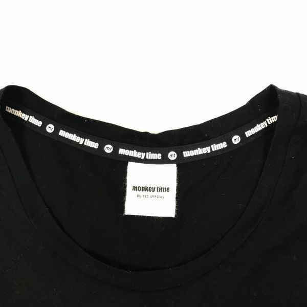 ユナイテッドアローズ/モンキータイム　半袖Tシャツ　メンズS/黒　日本製　管NO. 5-47_画像3