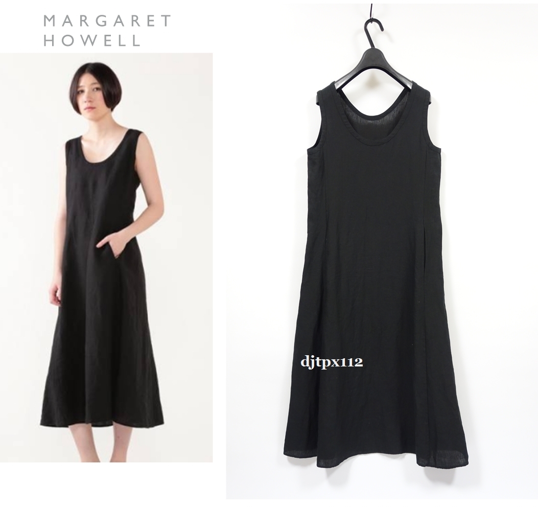 極美品 MARGARET HOWELL 2020 リネンノースリーブワンピース-