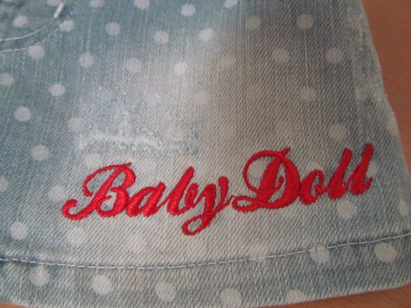 (43060)BABY DOLL　ベビードール　デニム　サロペットスカート　ドット　ブルー　90㎝　USED_USED