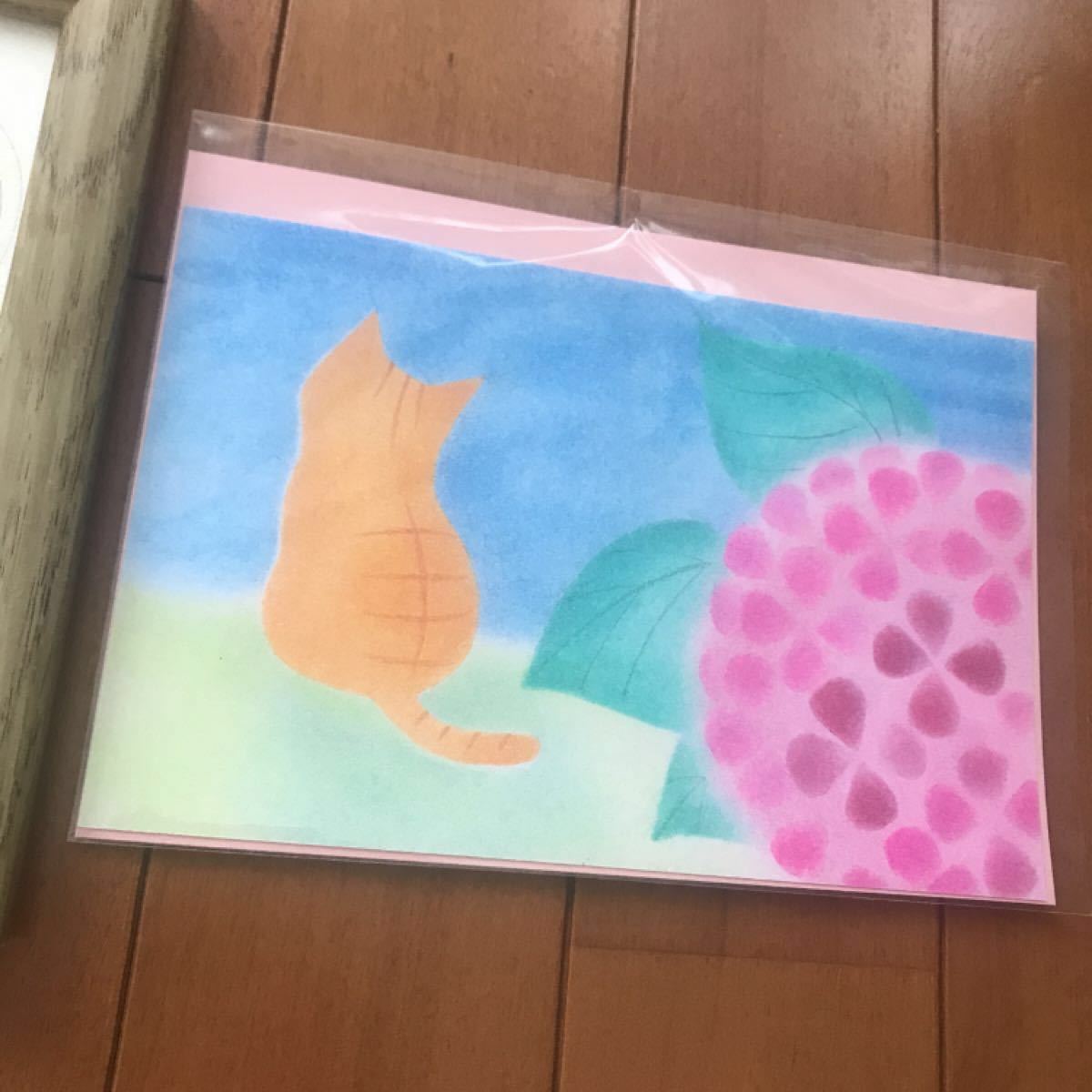 毎年即完売 猫とアジサイ 原画 手描き - oslobulk.com