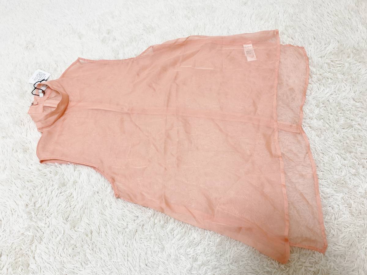  Lady's 2/M size : Moussy [moussy] see-through * sleeveless shirt : orange pink 