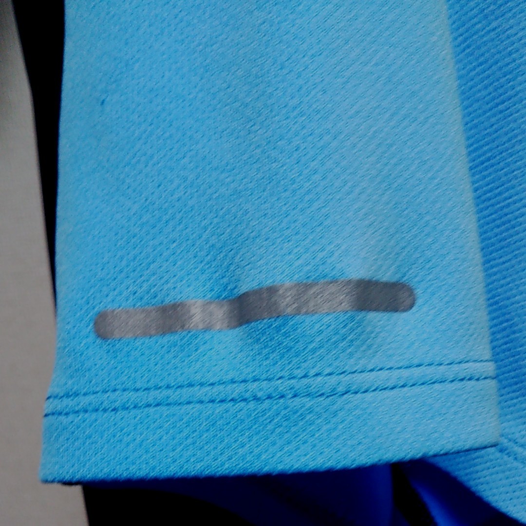 ナイキ 半袖TシャツL ブルー×黒 MILERモデルランニング・ジョギングに♪ DRY-FIT吸湿速乾ポリエステルで快適 NIKE