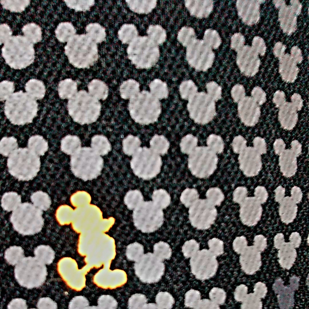 ミッキーマウス半袖TシャツM 黒 東京ディズニーリゾート・オリエンタルランド正規品 ２色小さなミッキー集まりの中に一人だけオレンジ
