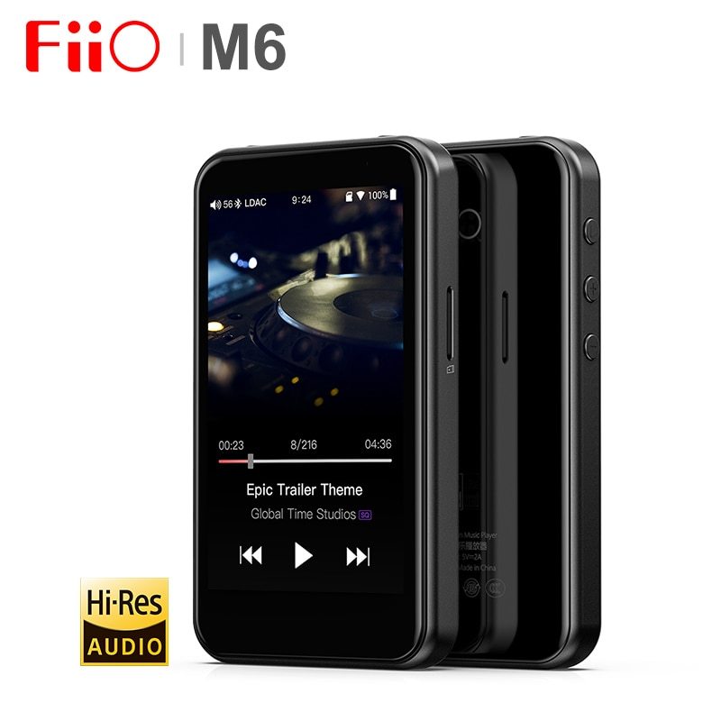 FIIO M6高解像度BLUETOOTHハイファイ音楽ポータブルMP3プレーヤーUSB DAC ES9018Q2CベースANDROID APTX HD LDAC WIFIエアプレイDSD