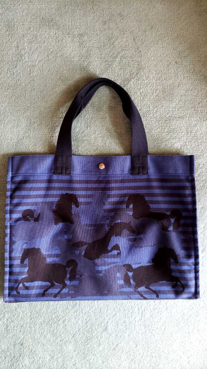 エルメス HERMES シュヴォーアン カモフラージュ トートバッグ キャンバス 青