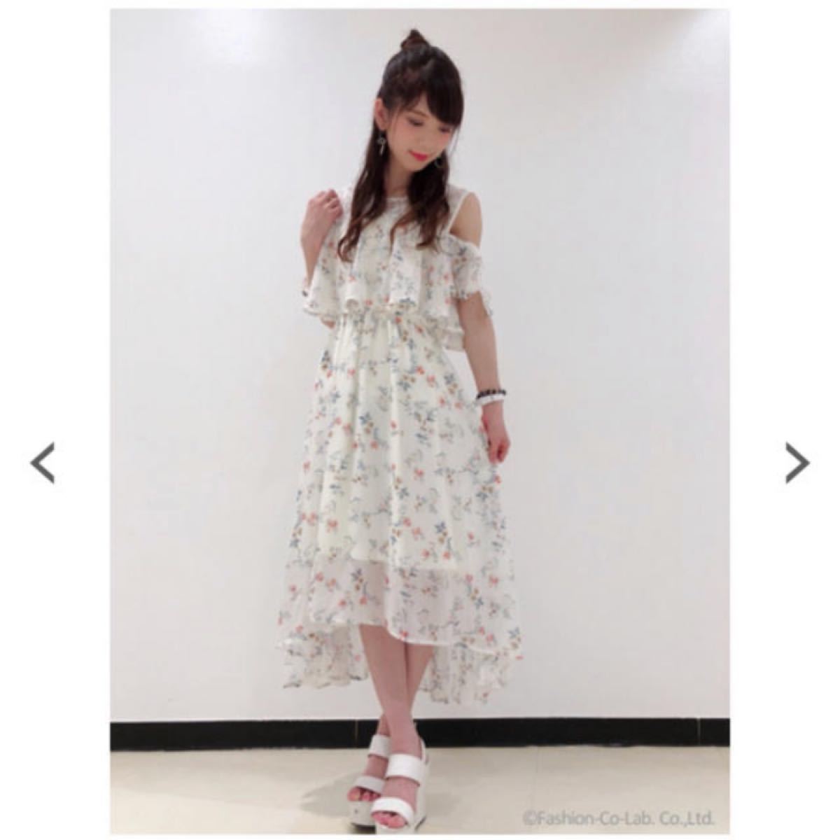 美品 one way ワンウェイ 花柄ロングワンピース 白 ホワイト 美品 one way ワンウェイ 花柄ロングワンピース 白 ホワイト
