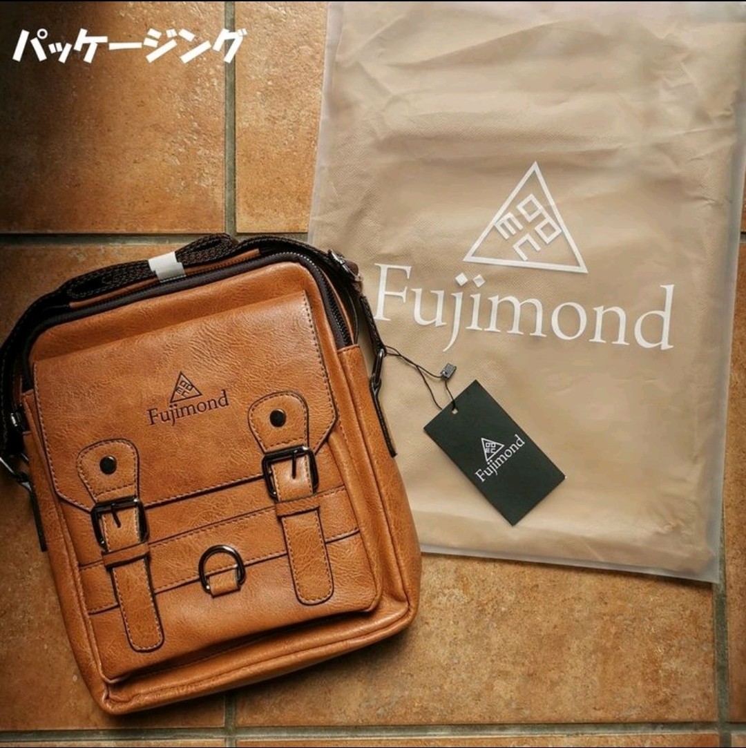 Fujimond レザーショルダーバッグ 肩掛け 斜め掛けバッグ 高品質 メンズバッグ 手提げバッグ