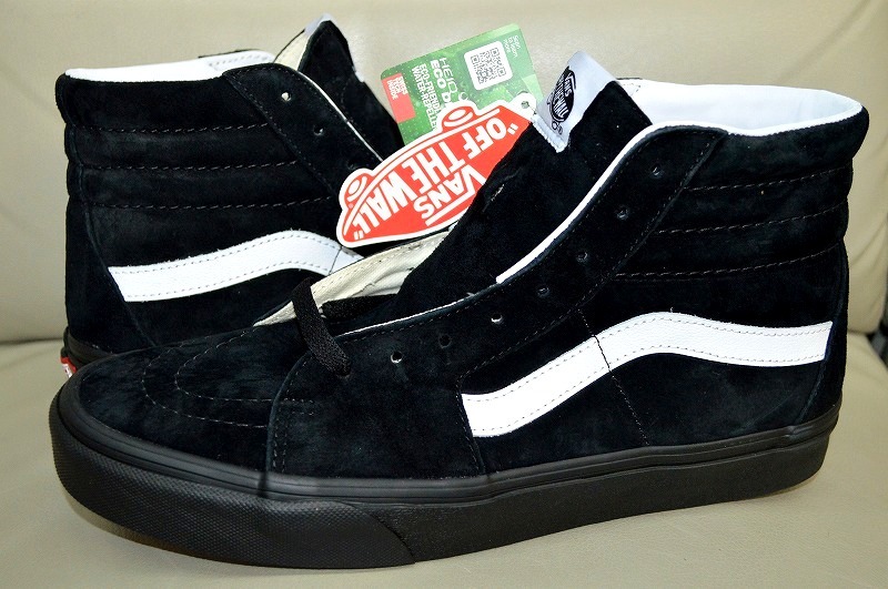 新品未使用 VANS バンズ SK8-Hi スケートハイ pig suede ピッグスエード レザー 撥水 ブラック 黒 定価11，000円 US9 27センチ 送料無料