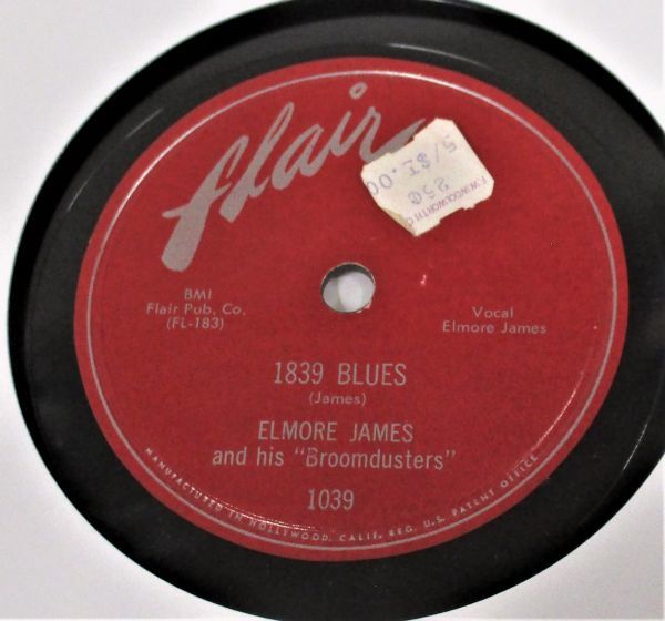 BLUES 78rpm ● Elmore James And His Broomdusters Sho Nuff I Do / 1839 Blues [ US '54 Flair Records 1039 ] SP盤_画像2