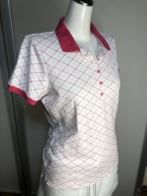ユニクロ　ピンク色系柄　ポロシャツ　GOLF　ゴルフ_画像5