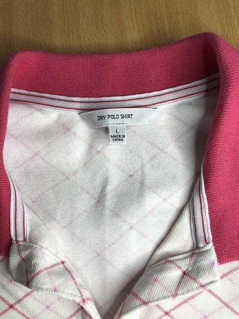 ユニクロ　ピンク色系柄　ポロシャツ　GOLF　ゴルフ_画像7
