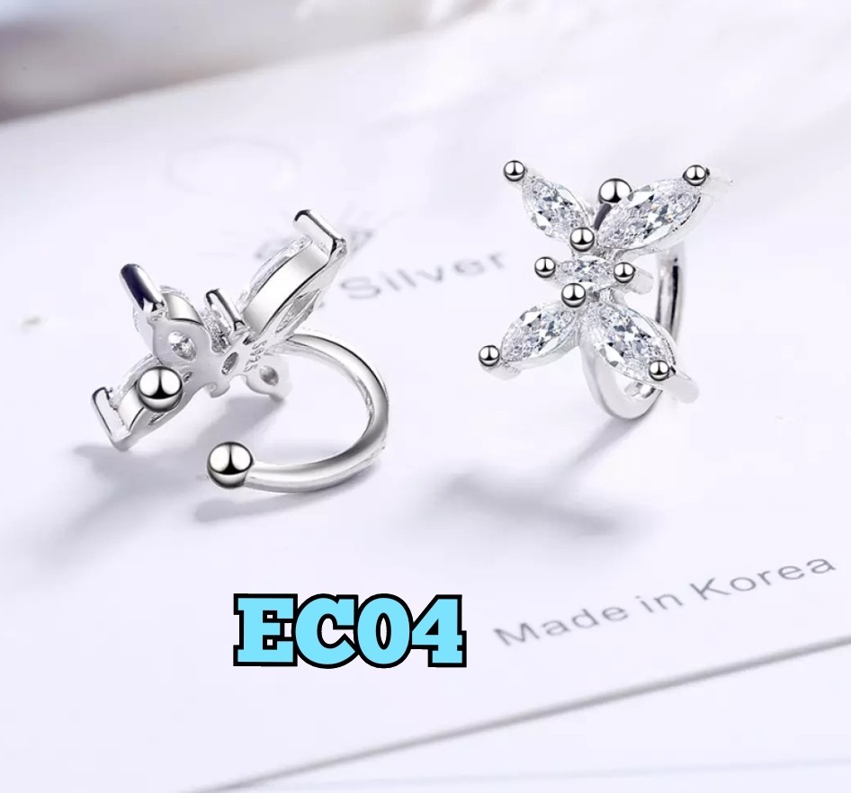 ■匿名配送送料 イヤーカフ EC04 蝶モチーフ バタフライ シルバー銀 レディースティーンズガールズイヤーカフ