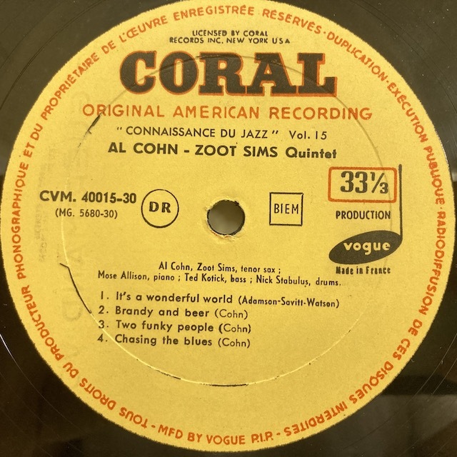 ■即決 Al Cohn Zoot Sims / Al & Zoot 当時のフランス盤 FLAT MONO 30148_画像3