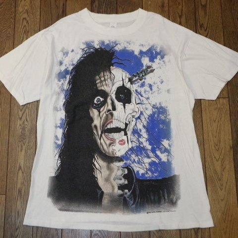 80s USA製 Alice Cooper 1989 TRASH Tour Tシャツ XL ホワイト アリス
