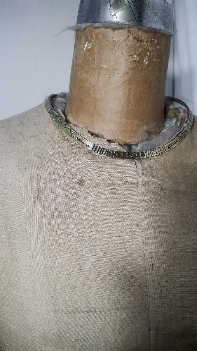 Brass hand made native american choker латунный ручная работа короткое колье коренные американцы nNavajo Navajo группа Vintage 