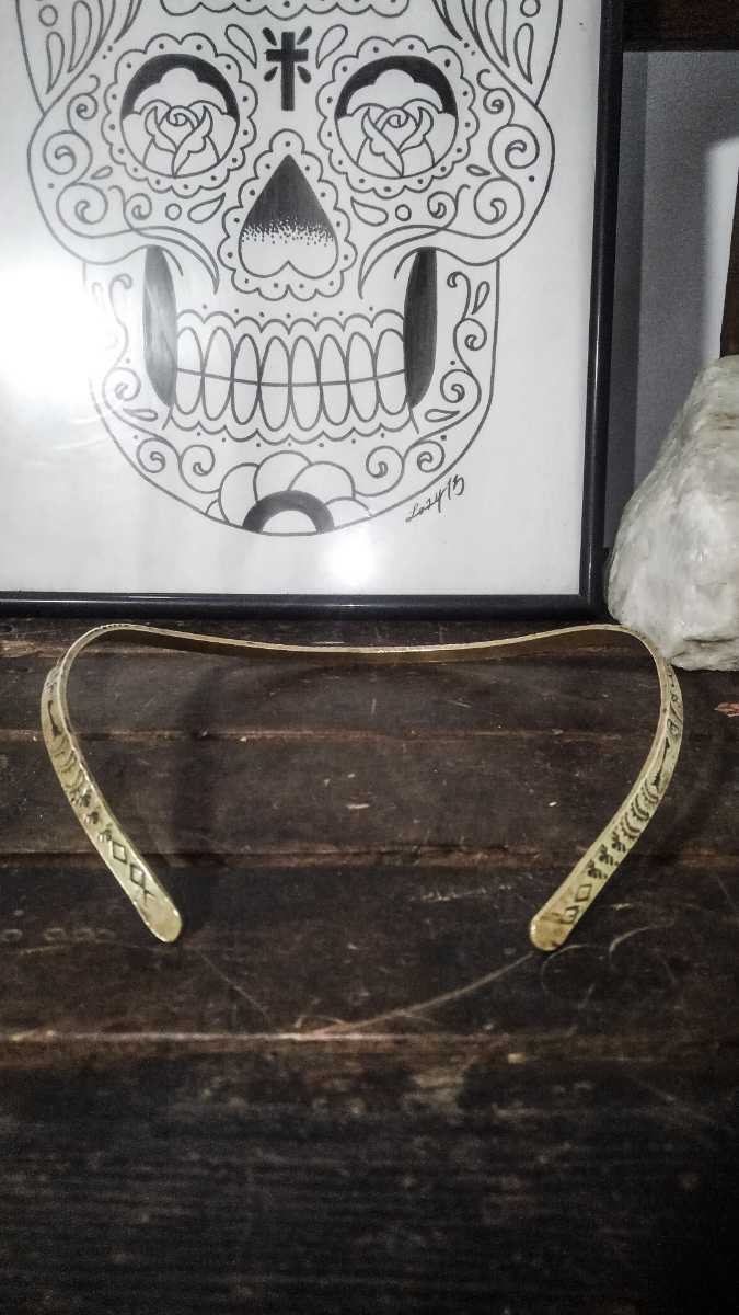 Brass hand made native american choker латунный ручная работа короткое колье коренные американцы nNavajo Navajo группа Vintage 