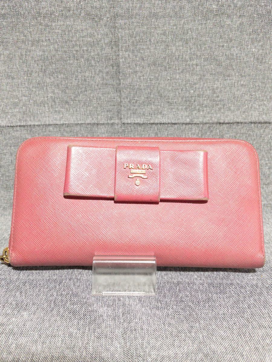 Paypayフリマ プラダ ラウンドファスナー 長財布 サフィアーノ ピンク リボン Prada プラダ長財布 Paypayフリマ プラダ ラウンドファスナー 長財布 サフィアーノ ピンク リボン Prada プラダ長財布