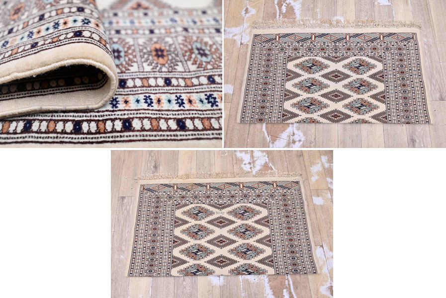 DI27 イラン/パキスタン 手織り ハンドメイドカーペット 絨毯 カーペット ラグ 幅157.5×132cm_画像5
