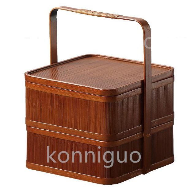 新品推薦 提籃籠 茶道具 収納する 竹細工 工芸品 手作り 收納盒 yy11