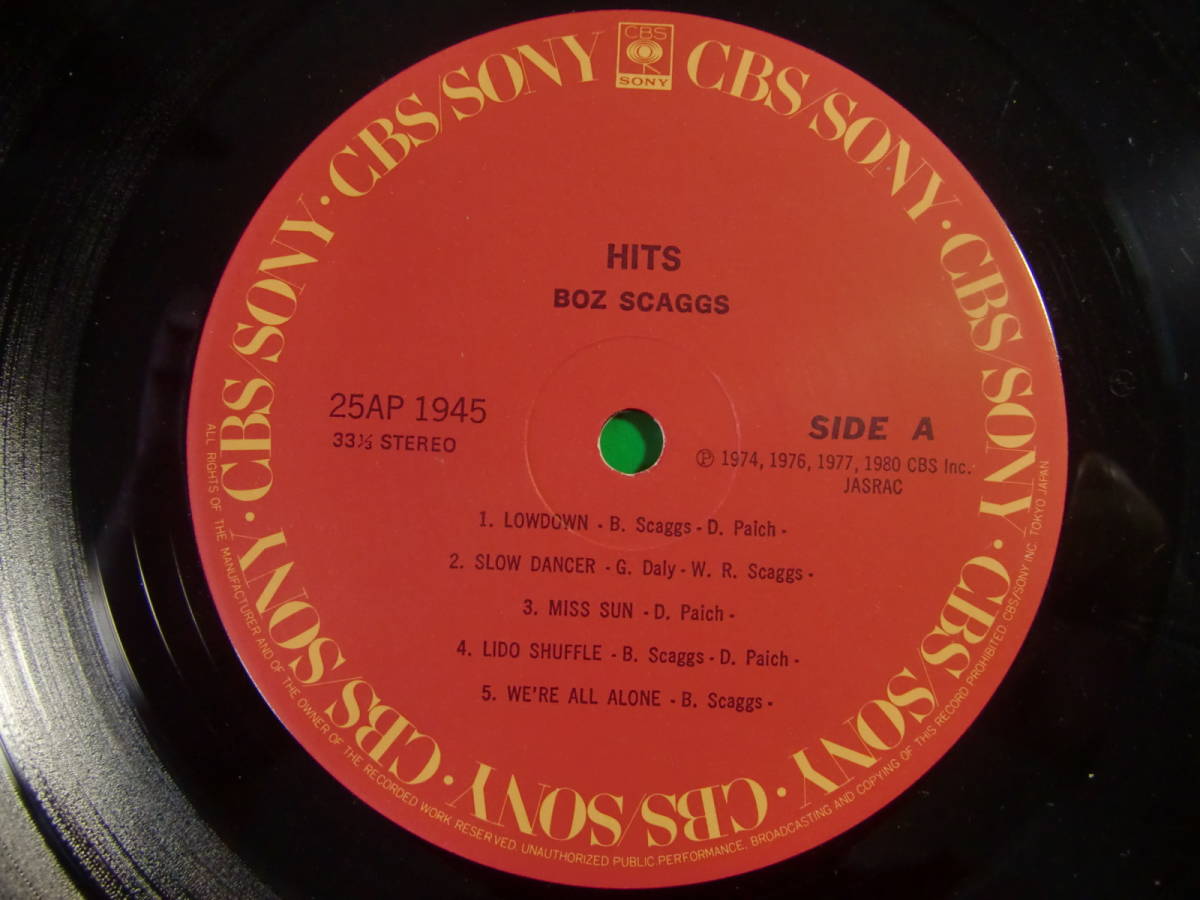 BOZ SCAGGS　ボズ・スキャッグス　 /　　HITS！　　ベスト盤１０曲　- LOWDOWN - SLOW DANCER - WE'RE ALL ALONE - JOJO - HARD TIMES -_画像5