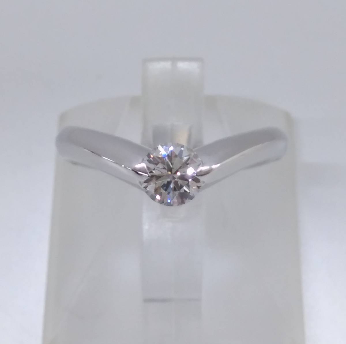 高級 婚約指輪 ダイヤモンド 0.4カラット プラチナ 鑑定書付 0.428ct D