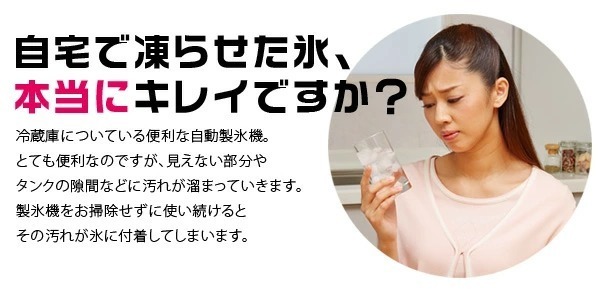 自動製氷機汚れおちーる 濃縮タイプ 300ml 3回分(1回100ml)製氷機 氷 冷蔵庫 給水タンク 洗浄 除菌 タンク 掃除 簡単_画像2